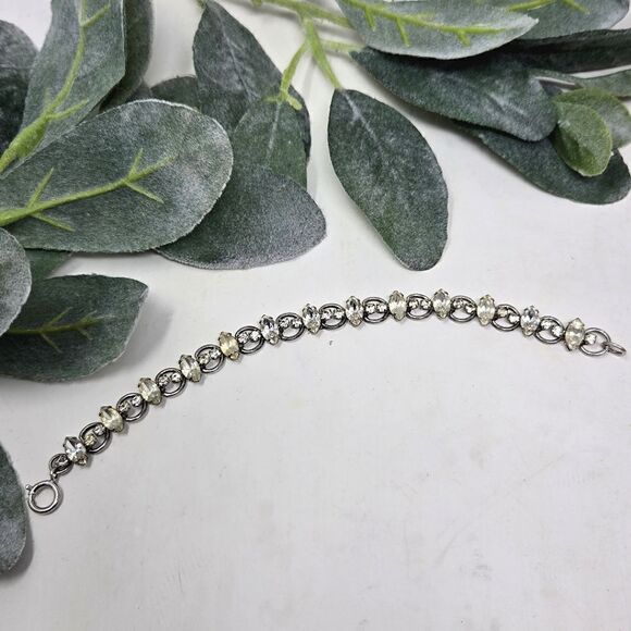VAN DELL Vintage Sterling Silver Rhinestone Bracelet 12.71 Grams - Picture 1 of 7
